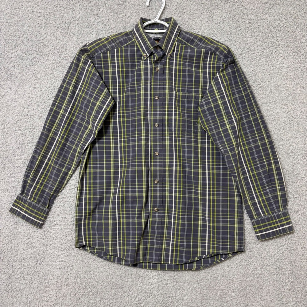 Plaid Button Down Shirt Western Workwear‎ Small Cotton Blend Ariat Pro Series